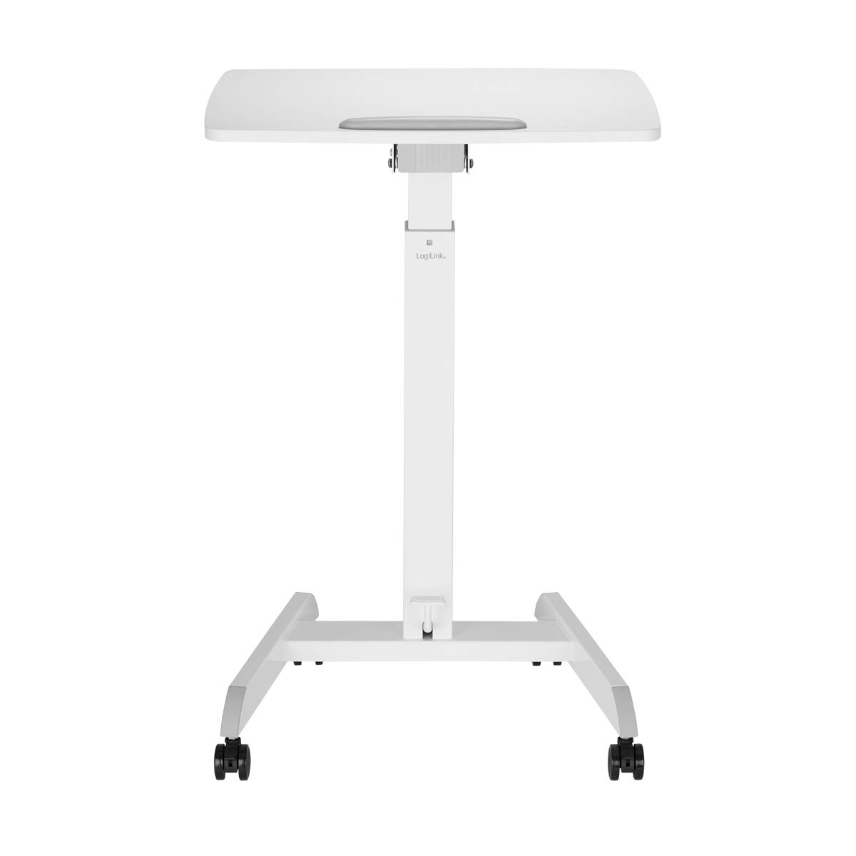 LogiLink EO0035 - Sitz-/Steharbeitsplatz, rollbar und mit pneumatische Höhenverstellung per Fußpedal, Weiß