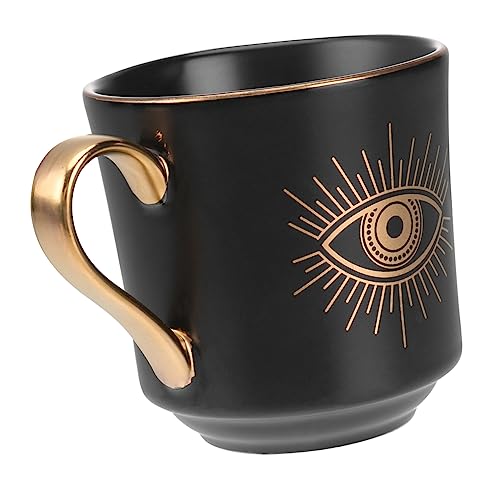 Cabilock 1 caneca de cerâmica pintada à mão criativa para escritório de base plana para cappuccino chá café pintado à mão de cerâmica cor
