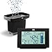 ADE WS1907 Deszczomierz (stacja pogodowa z miernikiem opadów do ogrodu z czujnikiem radiowym, termometr do wewnątrz i na zewnątrz, cyfrowy zegar radiowy z budzikiem), czarny