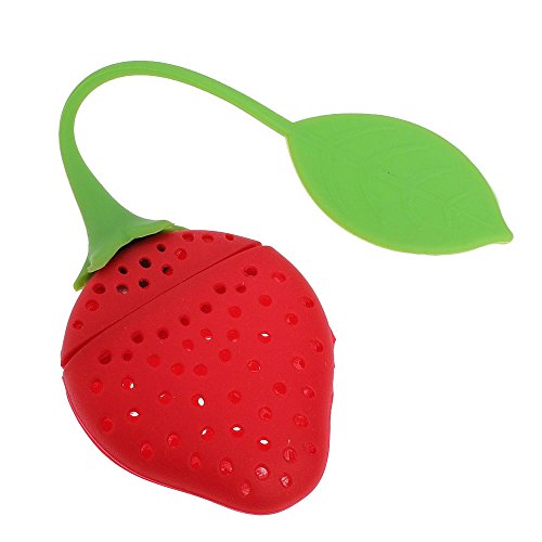 Leegoal Super Cute Fantastic Strawberry Design Silicone Tea Infuser Strainer Teapot Teacup (Red)