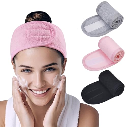 3 Pack Terry Cloth Spa Headbands for Women