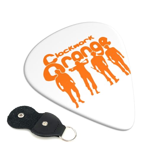 ギターピック 時計じかけ のオレンジ 0.46mm ベース ギター用のピック ギターぴっく 収納ケース付き 厚み 初心者 携帯に便利 練習用