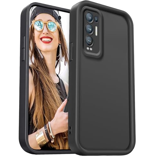 DESSEN Funda para OPPO Find X3 Neo 5G Capa Protectora- Silicona Carcasa Antigolpes Protector Camara Móvil Case Cover Suave Bumper Resistente, Negro