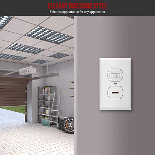 Enerlites Duplex Wall Plates Kit, Electrical Outlet Covers, Standard Size 1-Gang 4.50" X 2.76", Unbreakable Polycarbonate Thermoplastic, Electric Receptacle Plug Covers, 8821-W-10Pcs, White, 10 Pack #TOP3