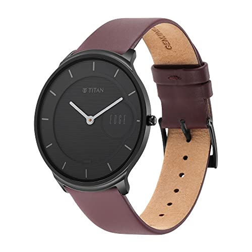 Titan Men Leather Edge Baseline Analog Black Dial Watch-Np1843Nl01/Np1843Nl01, Band Color-Brown - Image 2