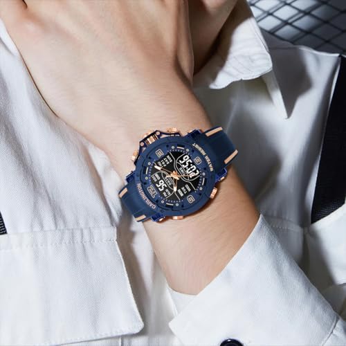 Image of Carlington Velocity Series Analog-Digital Sports Watches for Men and Boys with Alarm, Stopwatch, Backlit Display, Dualtime, Silicone Rubber Strap, Water & Shock Resiatant - CT 8140
