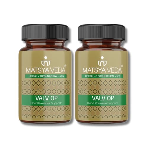 Image of MATSYA VEDA Herbals: ValvOp | Improves Cholesterol & High Blood Pressure | 10+ Ayurvedic Ingredients | 120 Veg Capsules | Pack of 2