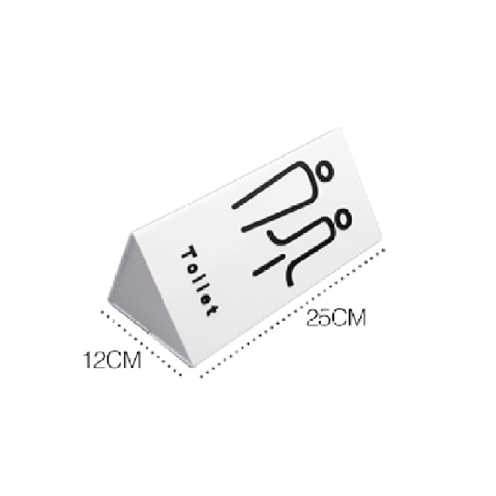 Letreros de identificación de baño para Hombres y Mujeres con Forma de triángulo de 12 x 25 cm, letreros públicos con Logotipo público, Tarjeta de orientación(Baño