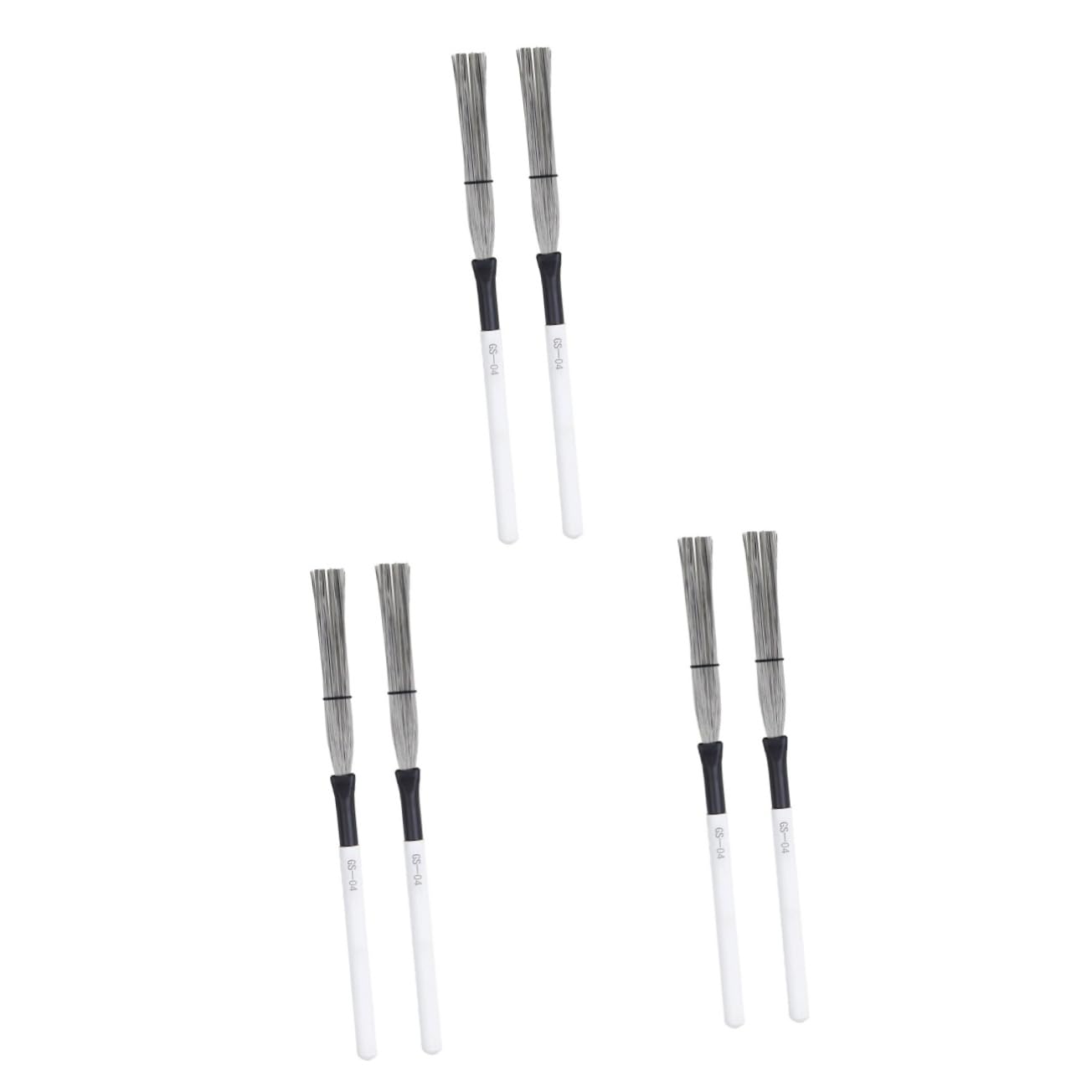 FAVOMOTO 3sets Wooden Handle Wire Brush Drum Accessory Flap Brush for Drum Stick Jazz Steel Accessories for Beginner Practicing and Playing 2pcs*3