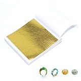 LIKENNY 金箔 ヘア用 金箔 フェイク 髪飾り ネイルアート 模造金箔 100枚 約8.5×8.5cm 結婚式 卒業式 デコパーツ DIY 美術 絵画 ヘアアレンジ 装飾用 デコ材料 デコ素材 手工芸品 女の子 子供 初心者向け アクセサリーパーツ(ゴールド)