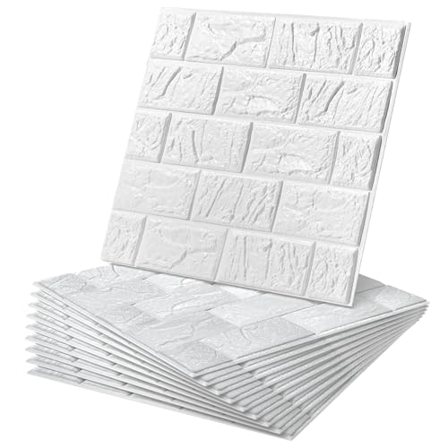 Panneaux muraux 3D à décoller et coller en PVC blanc pour salon et cuisine