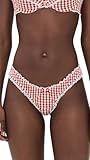 For Love & Lemons Women's Scotch Bonnet Gingham Panties, Red, XS