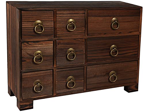 1Pcs Traditional Solid Wood Small Chinese Medicine Cabinet L Vintage And Retro Look With Great Storage Apothecary Drawer Herbal Dresser L Great For Modern Gear | No Assembly Required(Brown) #TOP5