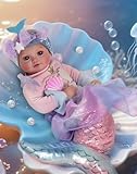 BABESIDE Mermaid Baby Doll Girl, 15-Inch Realistic Soft Baby Dolls with Shiny Mermaid Tail & Accessories, Cute Mermaid Toys for Girls Ages 3+ Kids, Christmas, Birthday