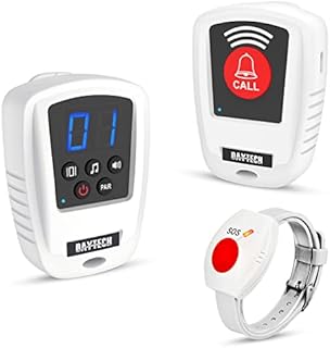 Daytech Notrufknopf für Senioren Notruf Armband Hausnotruf Notrufarmband,Wiederaufladbar, Alarm bei eingehenden Anrufen Für Ältere Und Schwangere Frauen,Patienten(1xempänger+2xsender)