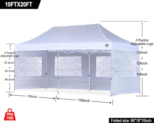 Image of ABCCANOPY Pop up Canopy Tent with Elegant Church Window 10X20,White