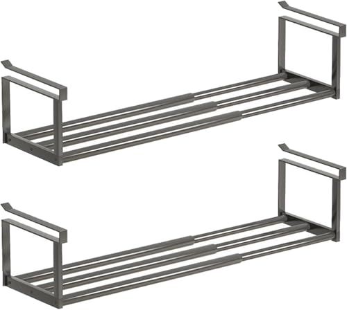 Étagère rétractable pour dressing ordonné lot de 2 rangements chaussures noirs