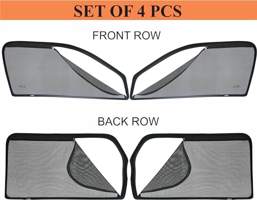 Image of Able Dotnet Car Magnetic Sun Shade Curtains 4 Door with Zipper for Chevrolet SAIL Set of 4 Pcs