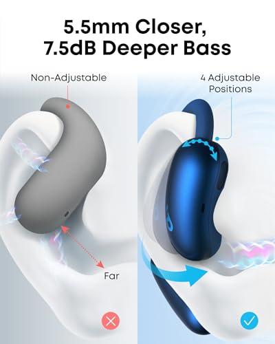 undefined soundcore AeroFit 2 by Anker, Open-Ear Headphones, Translation Earbuds Real Time, 4 Adjustable Positions for Every Ear Size, 2x Richer Bass, Hi-Res, 42H Playtime, IP55,AI Clear Calls,Wireless Charging の商品画像 4
