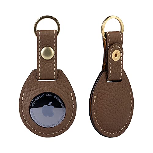 プレミアムレザー エアタグ ケース AirTag 本革 紛失防止 保護カバー 追跡 こども キッズ ペット ドッグタグ AT-Camel