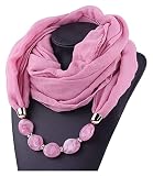 Lino , Algodón Bufanda para Mujer , Colgante De Piedra con Cuentas Geométricas para Mujer , Bufanda De Lino De Algodón, Cadena De Metal, Collar con Dijes, Cuello, Estilo Étnico, Círculo Infinito, Bucle, A Prueba De