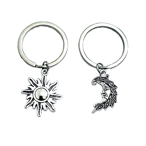 Set Of 2 Sun And Moon Keychains,Best Friends Key Chain