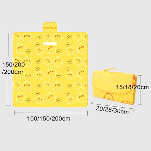 Manta de picnic para exteriores fácil de limpiar, tapete impermeable plegable con asa 4