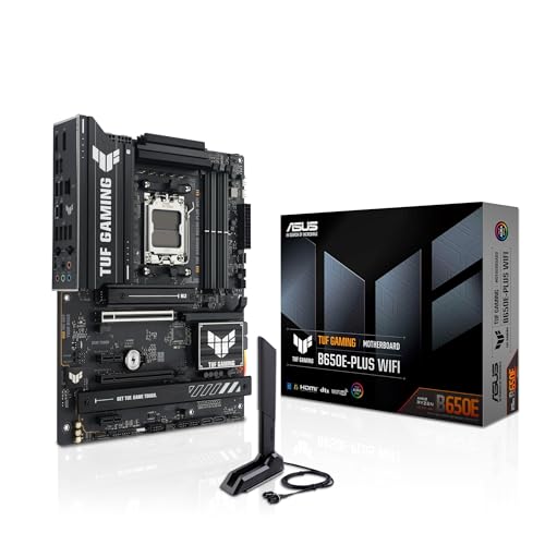 ASUS TUF GAMING B650E-PLUS WIFI, Scheda Madre AMD ATX, Slot DDR5, Nera | Ryzen 9000/8000/7000, 12+2+1 Fasi Alimentazione, PCIe 5.0, 3xM.2, Wi-Fi 6E, Lan 2.5Gb, DP, HDMI, USB-A da 20Gbps, Aura Sync