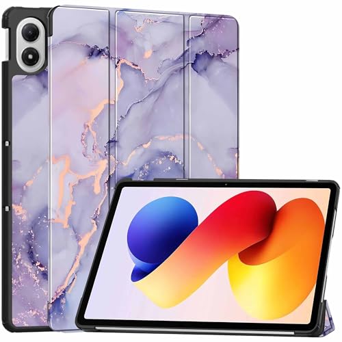 Image of ProElite Case Cover for Xiaomi Redmi Pad 2 Pro 12.1 inch Case, Slim Trifold Flip case Cover for Xiaomi Redmi Pad 2 Pro 12.1 inch Tablet [Auto Sleep Wake Feature], Marble Purple