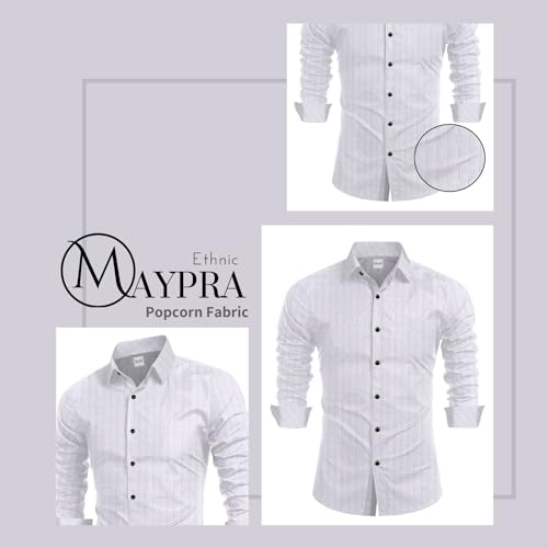 Image of Tailored Fit Men's Embossed Cotton Fabric with Long Sleeves Premium Casual Shirt for Men