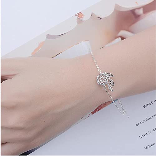 Bracelet plume attrape-rêves pour femmes avec breloques taseel en argent - 2