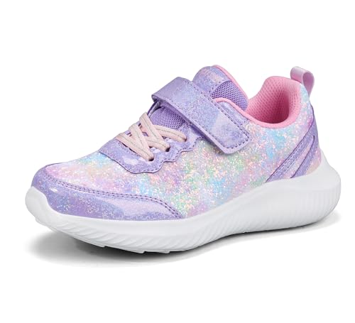 LUCKY STEP Baskets à pour Enfants Mode Étincelantes Princesse Tennis Brillants Chaussures de Sport à Sequins pour Enfants/Garçons/Filles (Violet,...