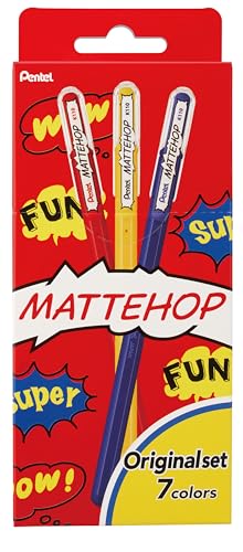 Pentel Mattehop Roller Gel 1.0mm Pack 7 colores miniatura 2