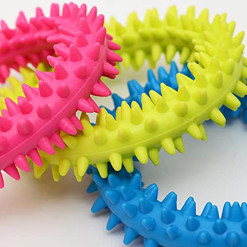 DAQUSU 3Pcs Welpe Zähne Kauen Spielzeug Naturkautschuk Spielzeug Kleiner Hund Ring 360° Oral Zähne Beruhigen Jucken Welpe Kauen für mittlere kleine Hunde