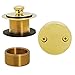 Westbrass D94K-01 Twist & Close Universal Bathtub Trim Set with 2 Hole Faceplate, Polished Brass