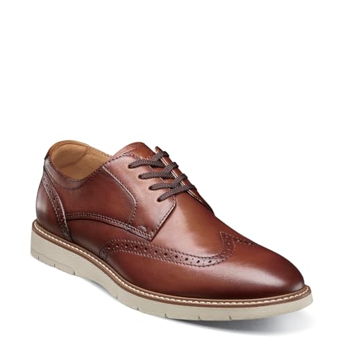 Florsheim Vibe Wingtip Oxford Men's Oxford, 9.5 D(M) US, Cognac