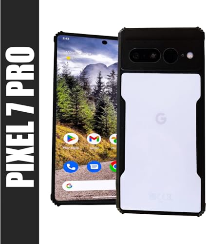 Image of AIBEX Crystal Clear Back Cover Case for Google Pixel 7 Pro | 360 Degree Protection | Shock Proof Design | Transparent Back Cover Case (PC & TPU, Black Bumper)