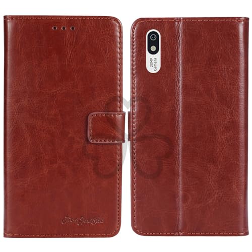 TienJueShi Brown Book Stand Retro Flip Leather Protector Phone Wallet Gel Cover Etui TPU Silicone Case For bigme Hibreak S 5.84 