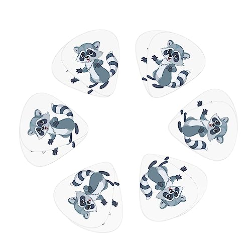 Lot de 12 médiators mignons en forme de raton laveur pour guitare électrique et basse - Les Beatles, Paul McCartney, John Lennon, RIngo Starr, George Harrison Lot de 12 médiators mignons en forme de raton laveur pour guitare électrique et basse – Image 3