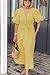 utcoco Women's 2025 Summer Casual Wrap V Neck Maxi Dress Puff Sleeve Bow Tie Front A Line Flowy Long Dress (Medium, Yellow)
