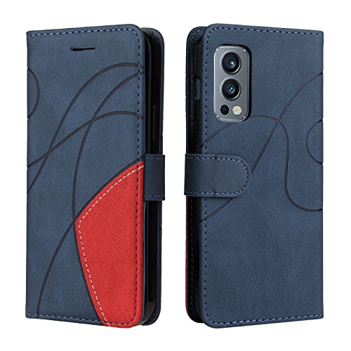 CXTcase Funda para OnePlus Nord 2 5G , FuncióN Kickstand Cubre Carcasa para OnePlus Nord 2 5G , Funda con Tapa OnePlus Nord 2 5G , Funda Movil Carcasa PU Cuero , Azul Cover