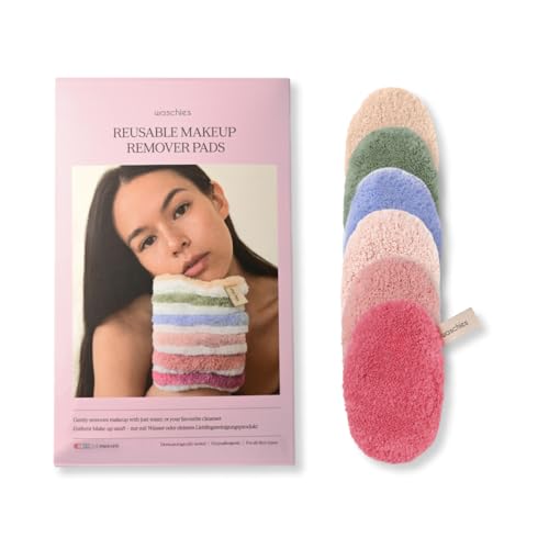Waschies Abschminkpads/Waschpads - 6er-Set Bunt (Blumig) sanfte Gesichtsreinigung - waschbar wiederverwendbar & hypoallergen - Alle Hauttypen Alternative zu Wattepads & Abschminktüchern