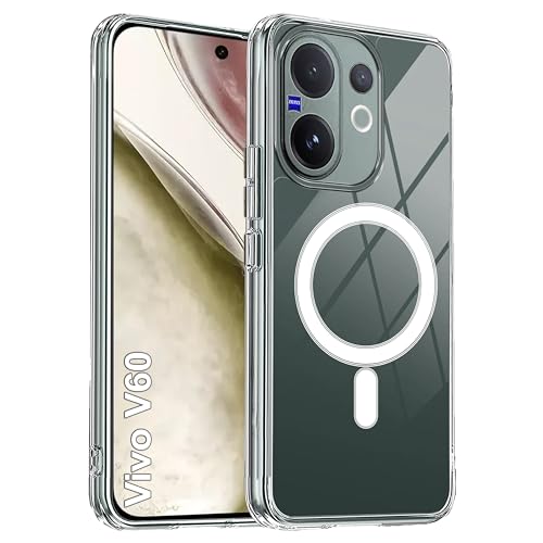 Image of Zapcase Back Case Cover for Vivo V60 | Compatible for Vivo V60 Back Cover | Compatible with MagSafe | Scratch-Resistant Back Cover | Clear
