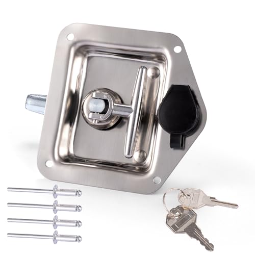 YERGOFE Truck Bed Tool Box Latch - Heavy Duty Dual Lock Security, Weatherproof Design, Easy Installation | Fits Major Trucks & Trailers | Replacement Hardware for Workers & Truck Owners