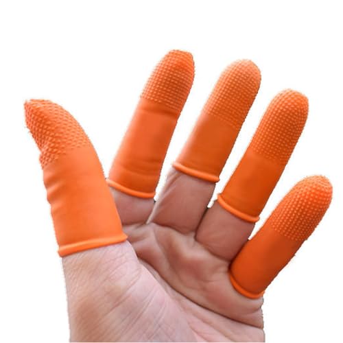 Latex Finger Cots, Large Size Non Slip Finger Sleeves for Sewing Electronic Repair Drafting, 100Pcs Disposable Protective Covers