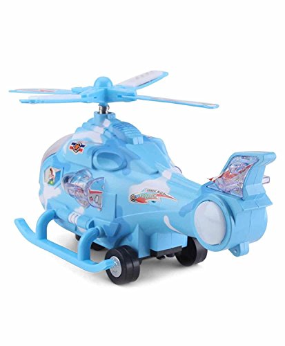 Image of Zest 4 Toyz Musical Helicopter Toy | Plastic Helicopter Air Force Toy | Bump and Go Action with Colourful 3D Lights | Swirls and Music | Pack of 1