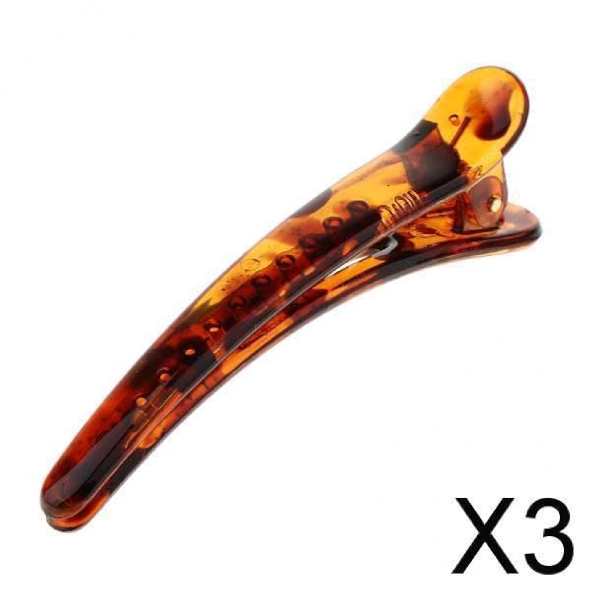 3x Resin Duck Bill Hair Clips, Professional Non-Slip Grip Clamps