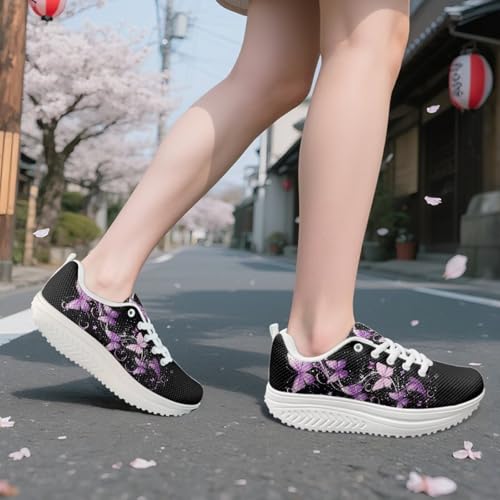 FOR U DESIGNS Breathable Women Swing Wedges Platform Shoes Floral Printed Lightweight Girls Sport Toning Sneakers3