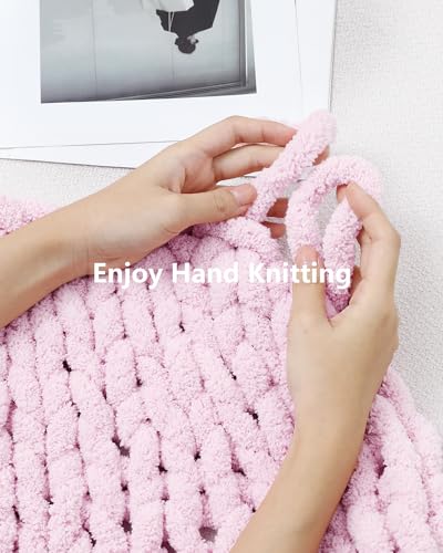 Image of Cozyful Chunky Yarn for Hand Knitting, #9 Thick Jumbo Big Chunky Yarn for Crocheting, Super Chunky Knit Blanket Yarns, Large Chunky Chenille Yarns, 8 Pack (30 yds 8 oz Each Skein), Blush Pink