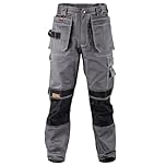 Black Hammer Men's Durable Lightweight Work Trousers Safety Cargo Pants for Men with Knee Pad & Multiple Pockets Professional Workwear for All Jobs Zilla Graphite (32W / 31L)